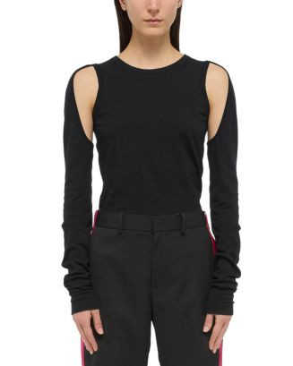 Cotton Cut Out Underarm Crewneck Top | Bloomingdale's (US)