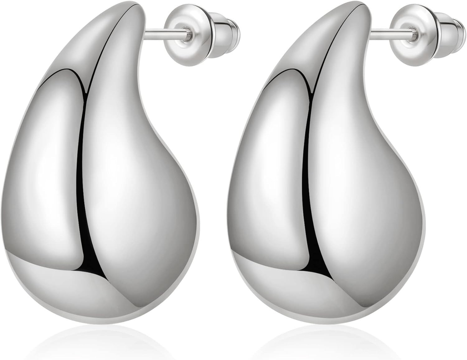 Anten Pink Chunky Gold Hoop Earrings for Women, Lightweight Drop Hoops Earrings with 18K Real Gol... | Amazon (US)