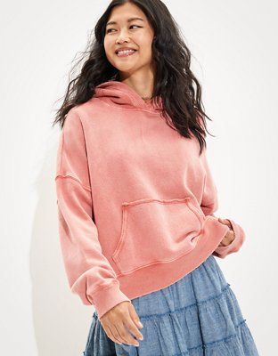 AE Textured Fleece Oversized Hoodie | American Eagle Outfitters (US & CA)