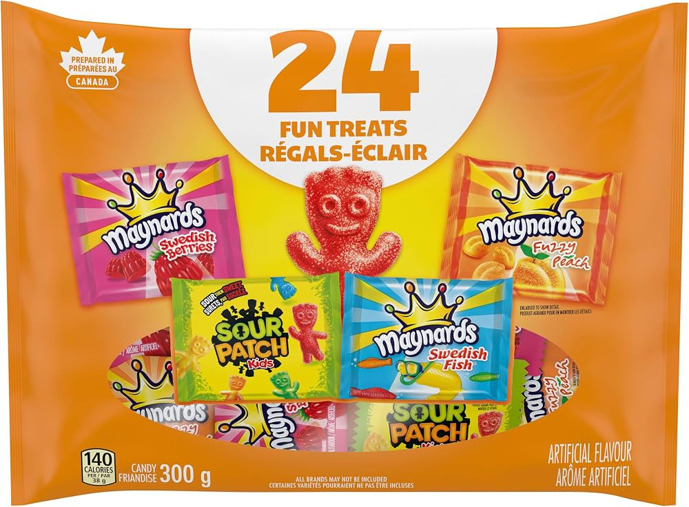 Maynards, Assorted Gummy Candy, Sour Patch Kids, Swedish Fish, Swedish Berries, and Fuzzy Peach, ... | Amazon (CA)