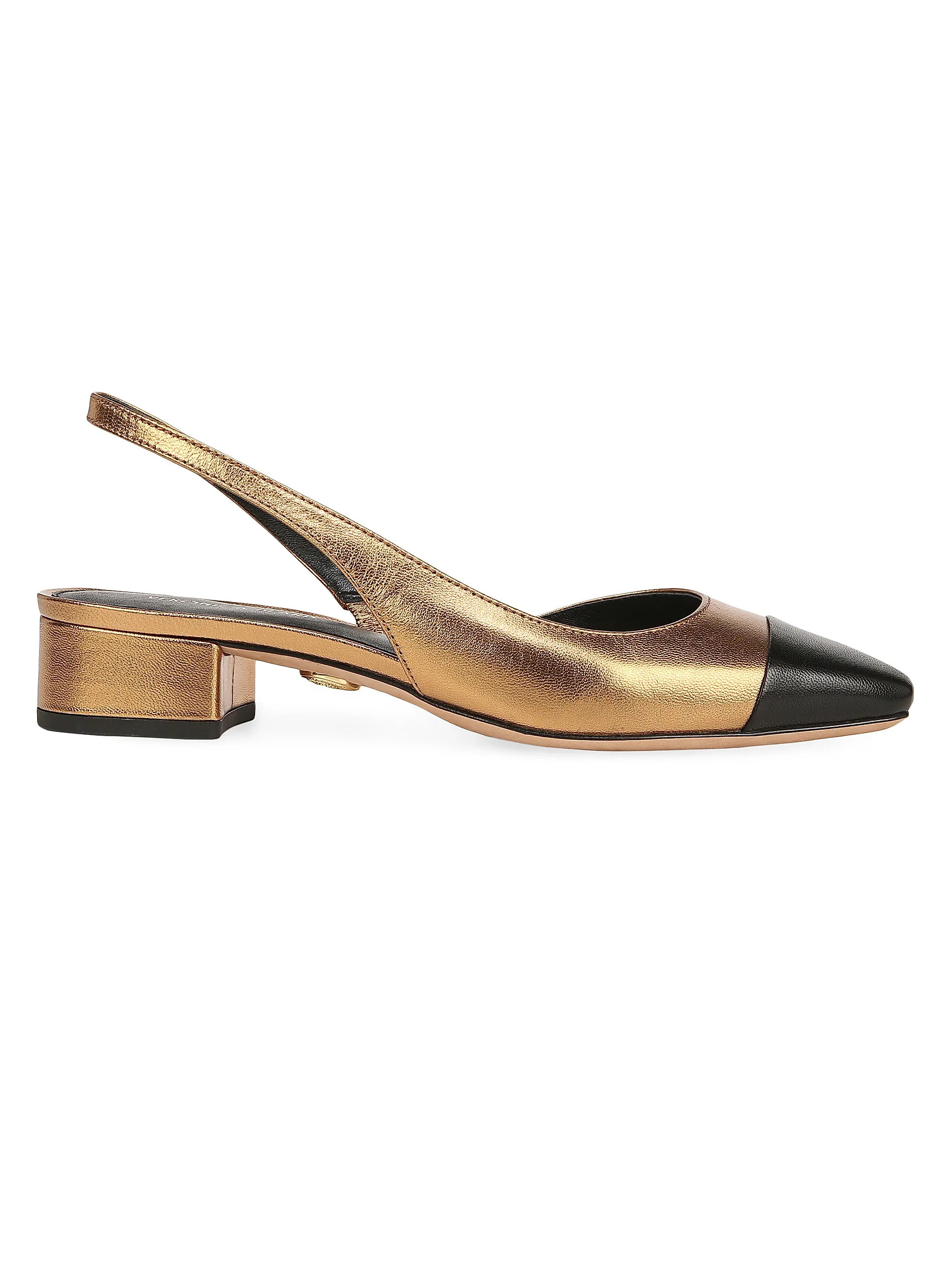 Cecile 25MM Metallic Leather Slingback Pumps | Saks Fifth Avenue