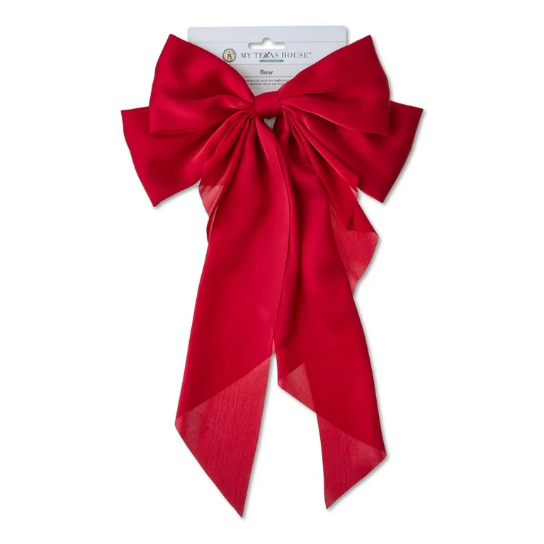 Large Red 4-Loop Decorative Christmas Bow, 15.5", by My Texas House | Walmart (US)