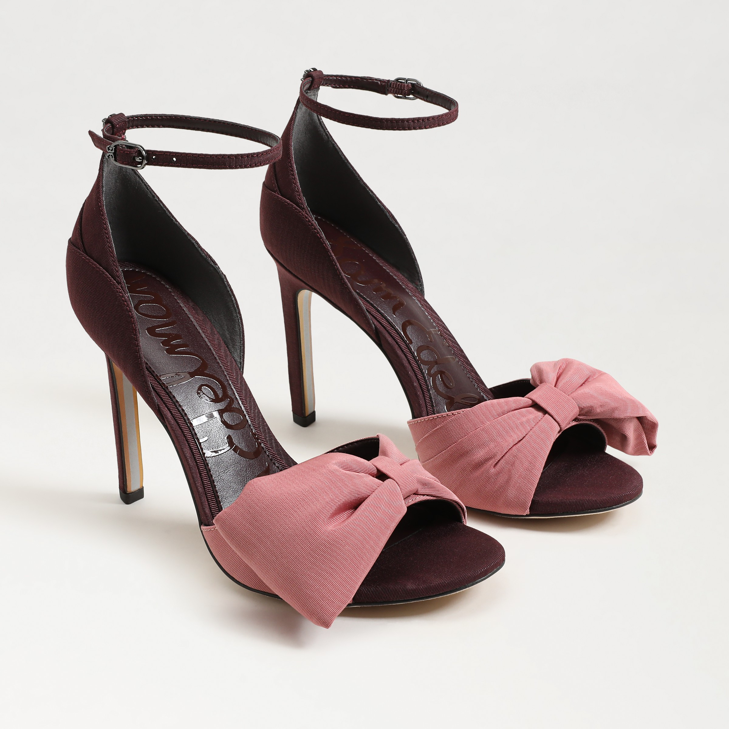 Sam Edelman Ida Open Toe Stiletto Sandal Parisian Plum/Luxe Rose Fabric | Sam Edelman
