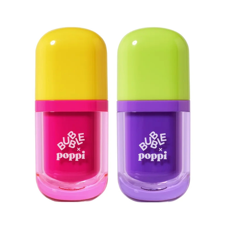 BUBBLE x poppi Pop Stars Lip Serum Duo, Strawberry Lemon & Grape, 9ML | Walmart (US)