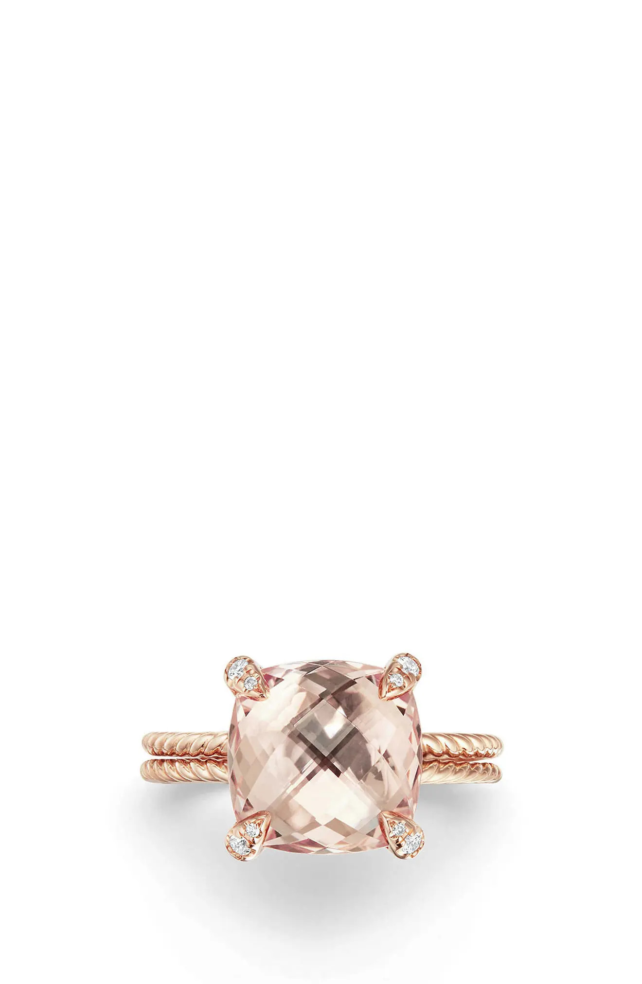 Women's David Yurman Chatelaine Morganite & Diamond Ring In 18K Rose Gold | Nordstrom