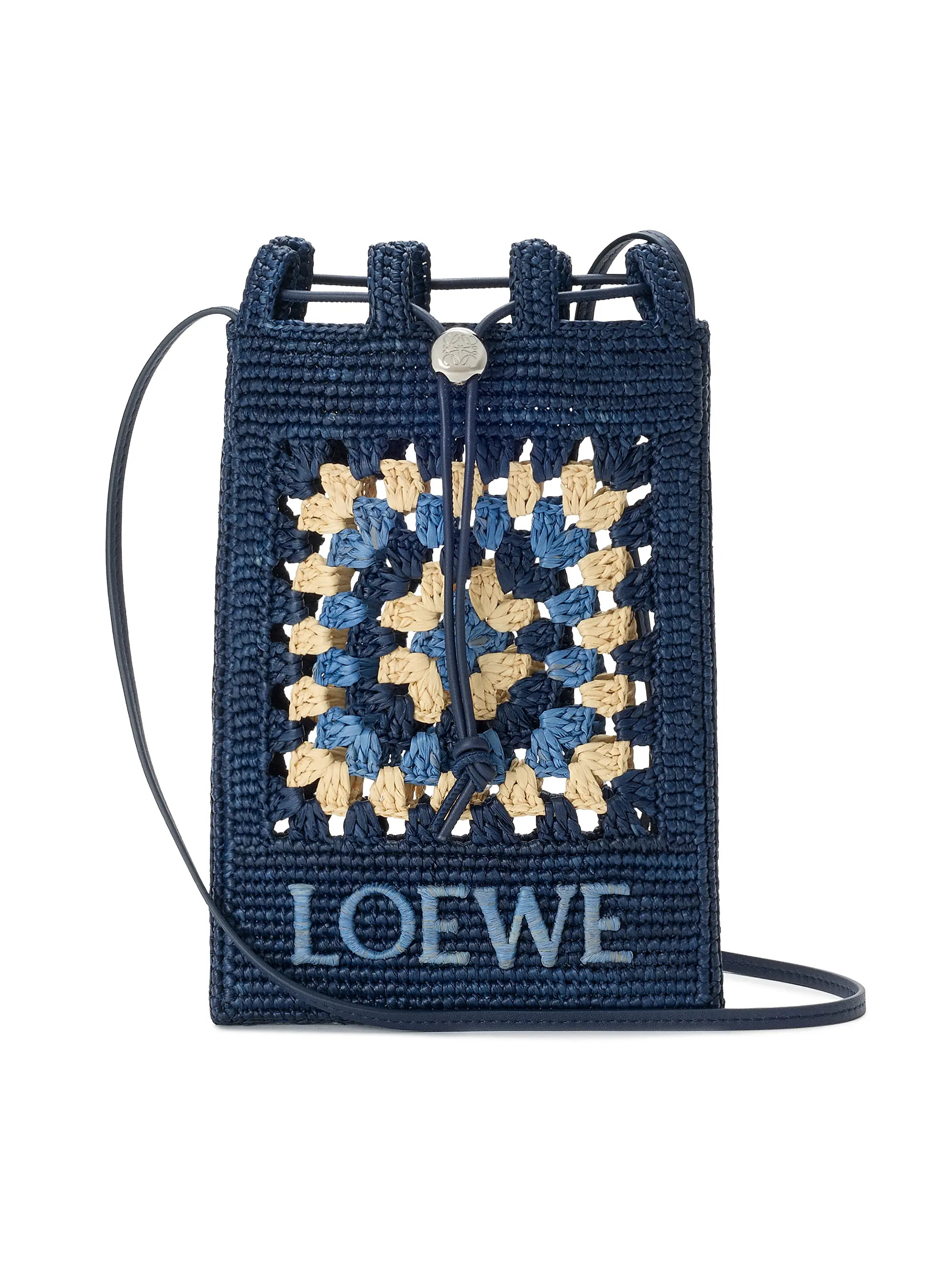 LOEWE LOEWE x Paula's Ibiza Drawstring Crochet Raffia Pocket Pouch | Saks Fifth Avenue | Saks Fifth Avenue