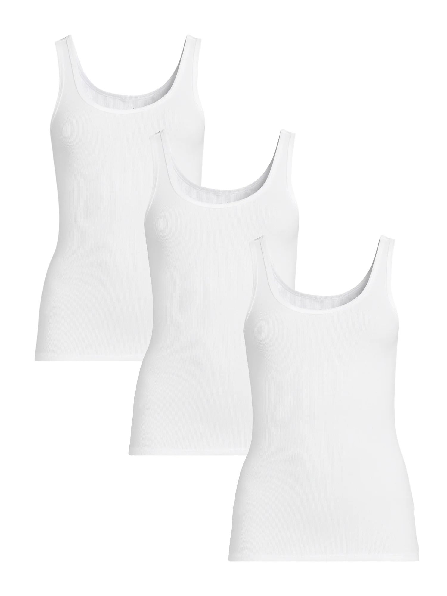 Time and Tru Women's Ribbed Tank Top, 3-Pack, Sizes XS-XXXL | Walmart (US)