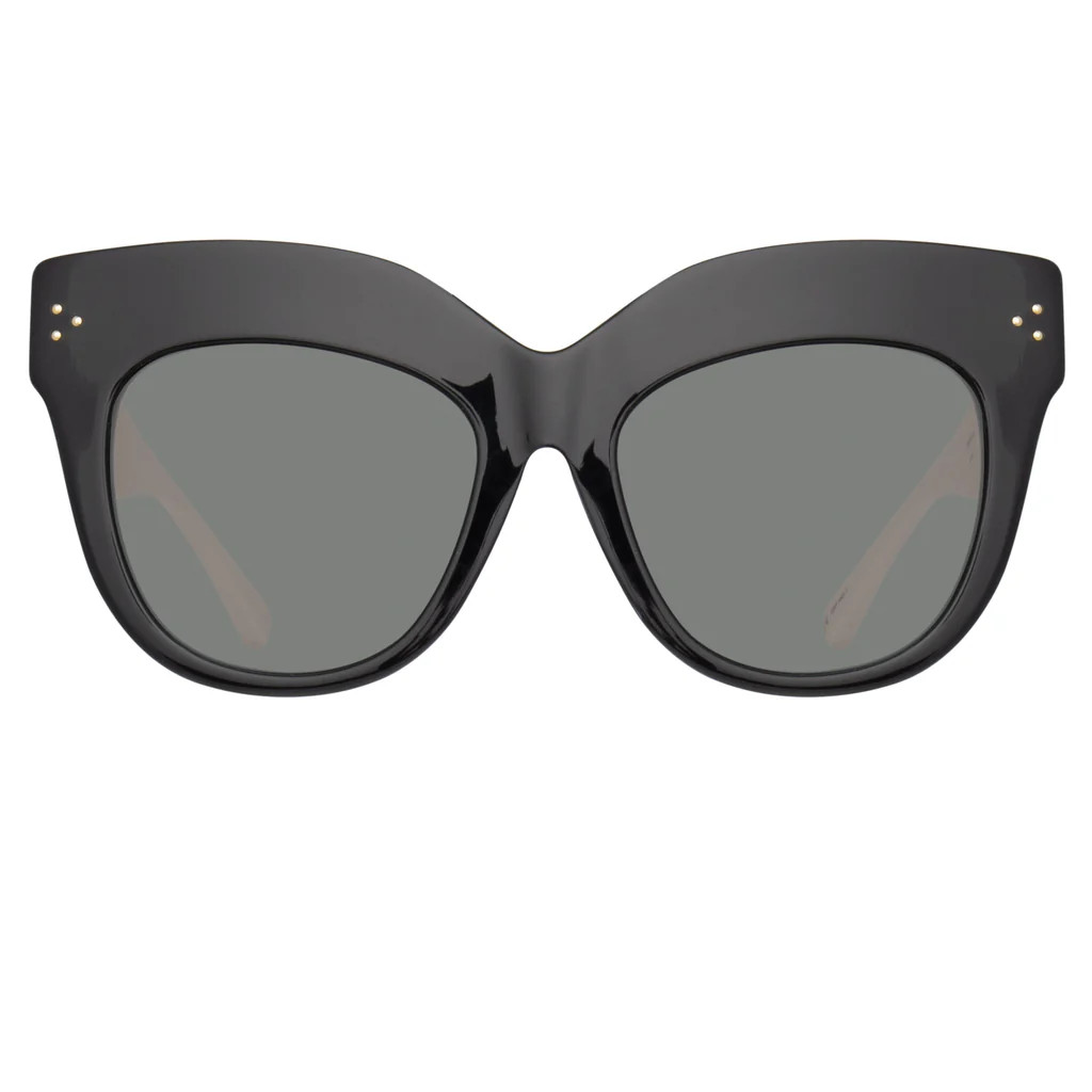 Dunaway Oversized Sunglasses in Black and Cream | Linda Farrow