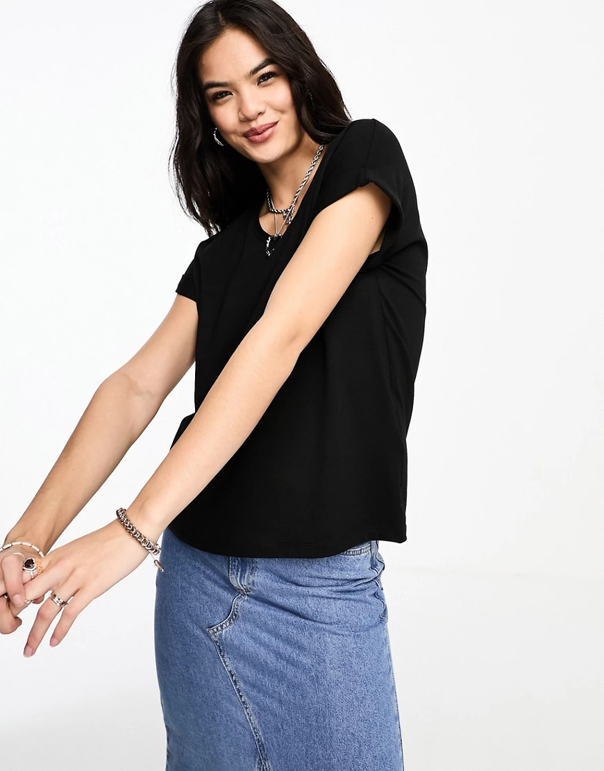 Only soft round neck t-shirt in black | ASOS (Global)