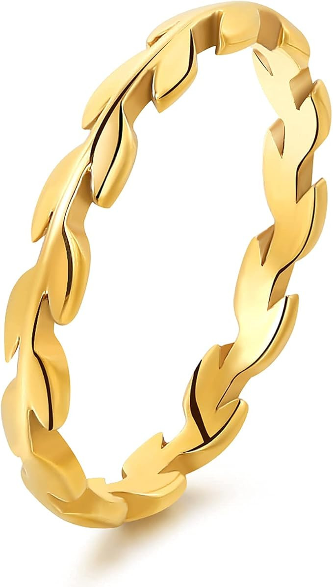 BOBOLOVER 14K Gold Plated 2MM Vine Rings Slim Thin Finger Knuckle Stacking Bands for Women and Me... | Amazon (US)