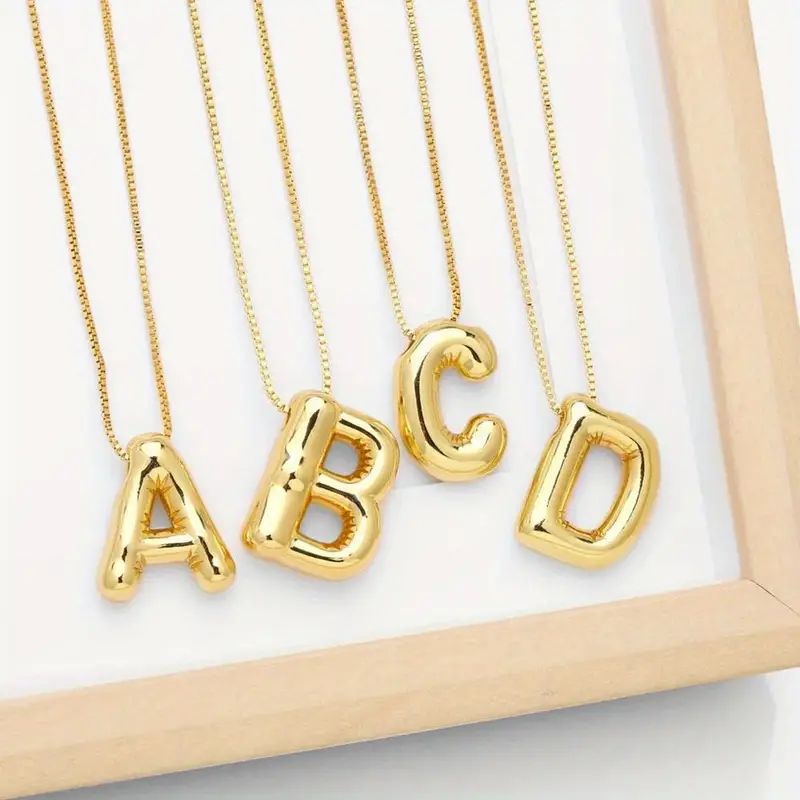 Polish 18K Gold Plated Initial English Letter Necklace For Women Balloon Design 26 Letters Name P... | Temu Affiliate Program