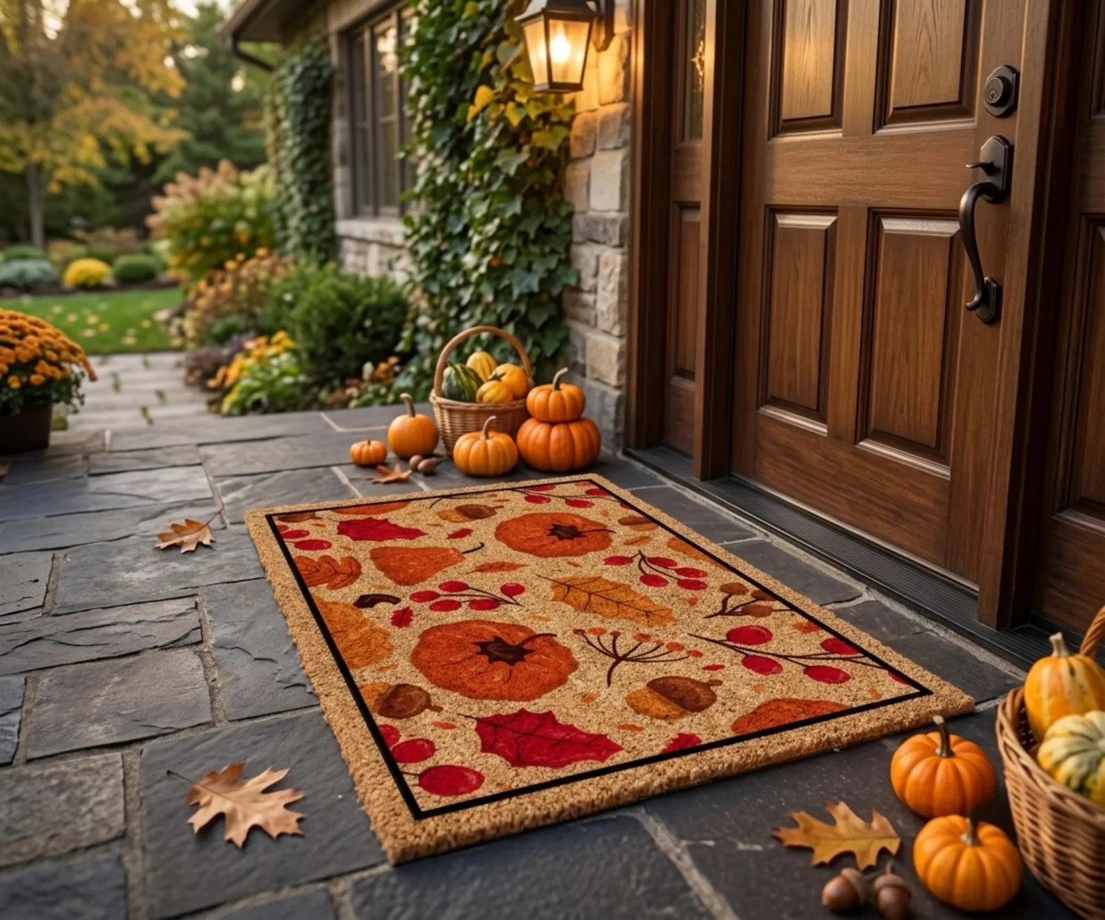 Cute Pumpkin Doormat, Front Door Mat, Fall Decor, Colorful Doormat, Autumn Decor, Fall Porch Deco... | Etsy (Global)