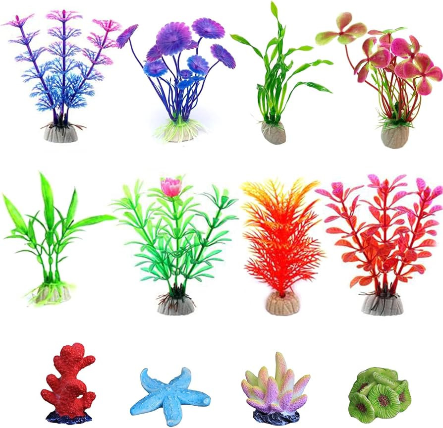 OrgMemory Artificial Aquarium Plants, 12pcs, Coral, Seaweed Water Plants, Fish Tank Lifelike Deco... | Amazon (US)