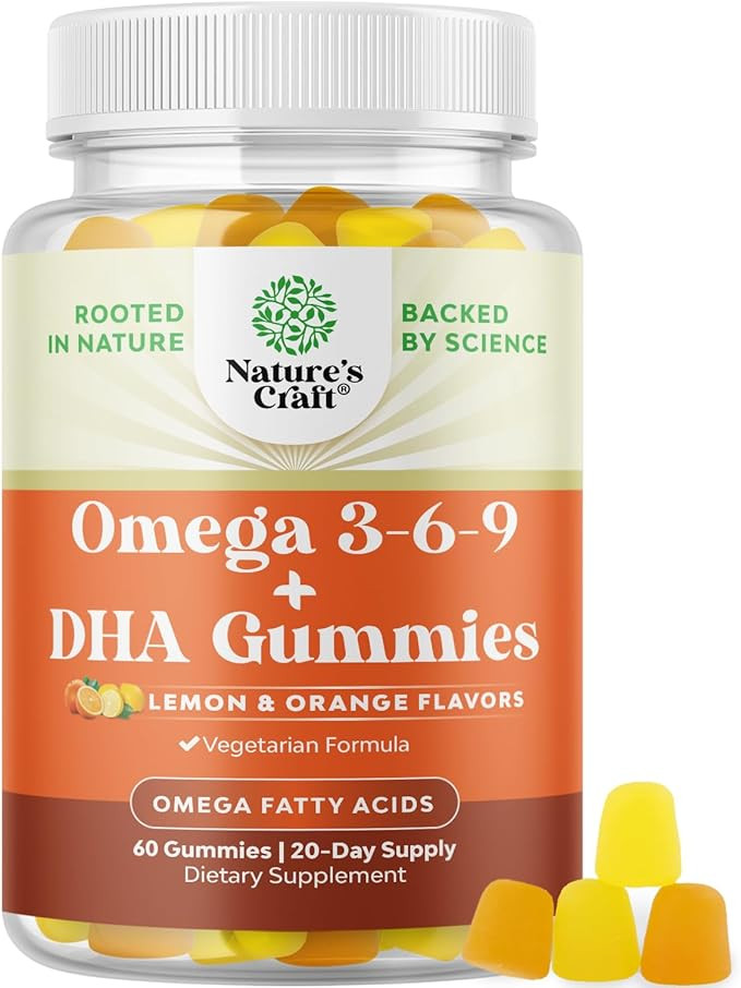 Omega 3 Gummies for Adults - Vegetarian Omega 3 6 9 DHA Gummies for Brain Bone and Heart Health a... | Amazon (US)
