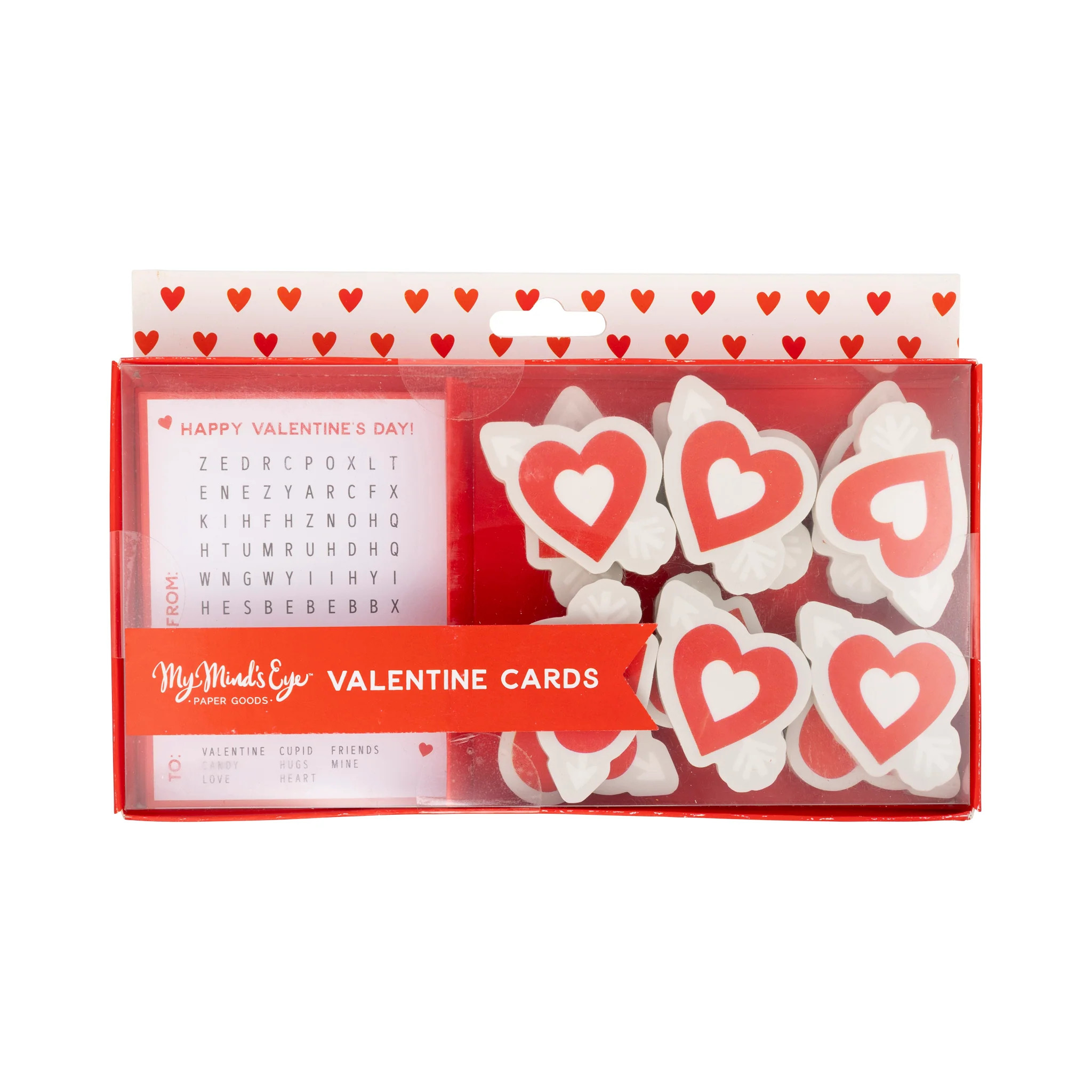 Word Search Valentine's Cards and Eraser Set (12 each) | My Mind's Eye