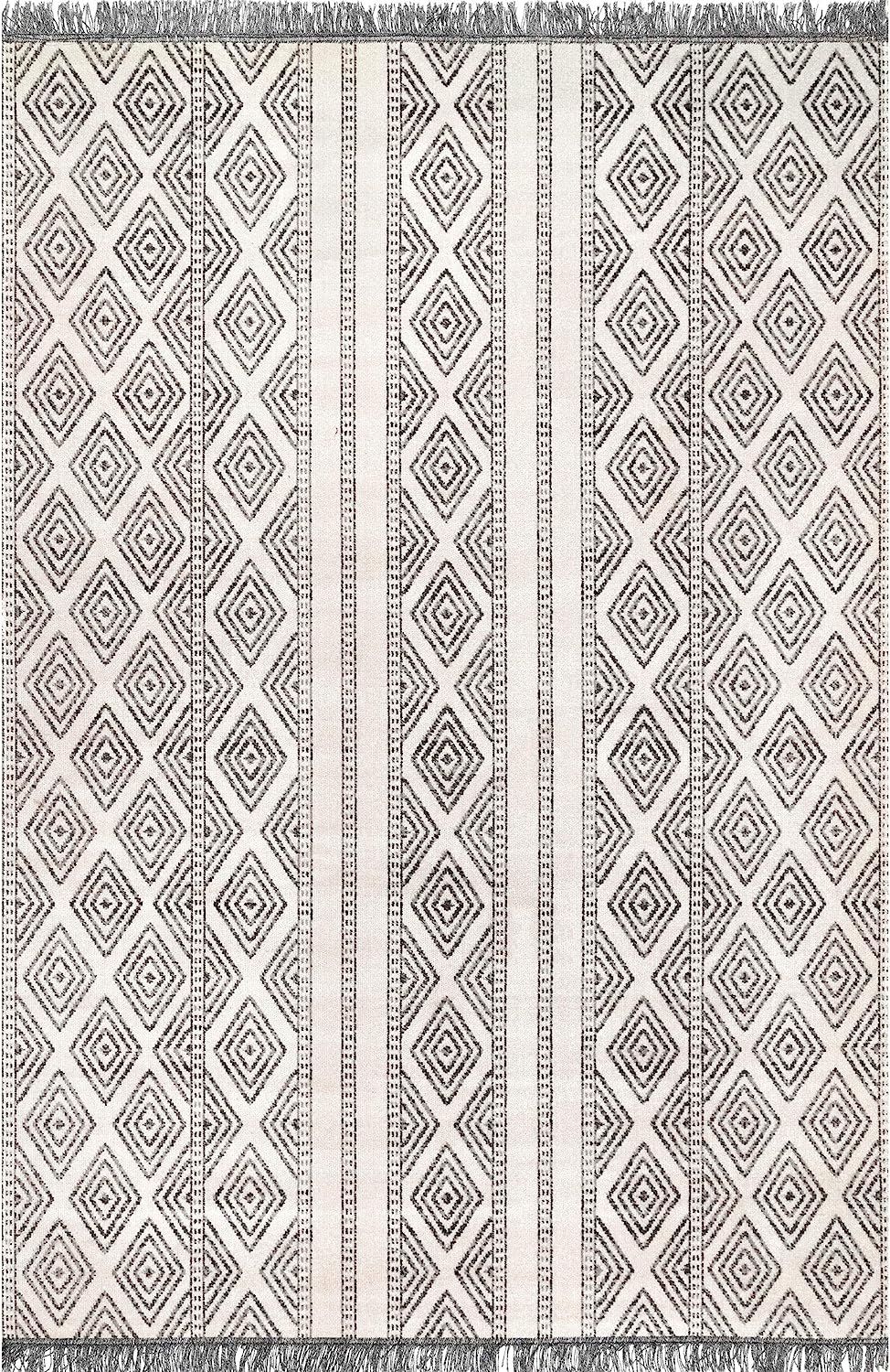 nuLOOM Miriam Striped Indoor/Outdoor Rug, 5' x 8', Grey | Amazon (US)