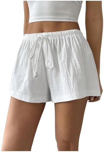 SOLY HUX Womens Drawstring Waist Wide Leg Lounge Shorts Casual Summer Fashion Apparel | Amazon (US)