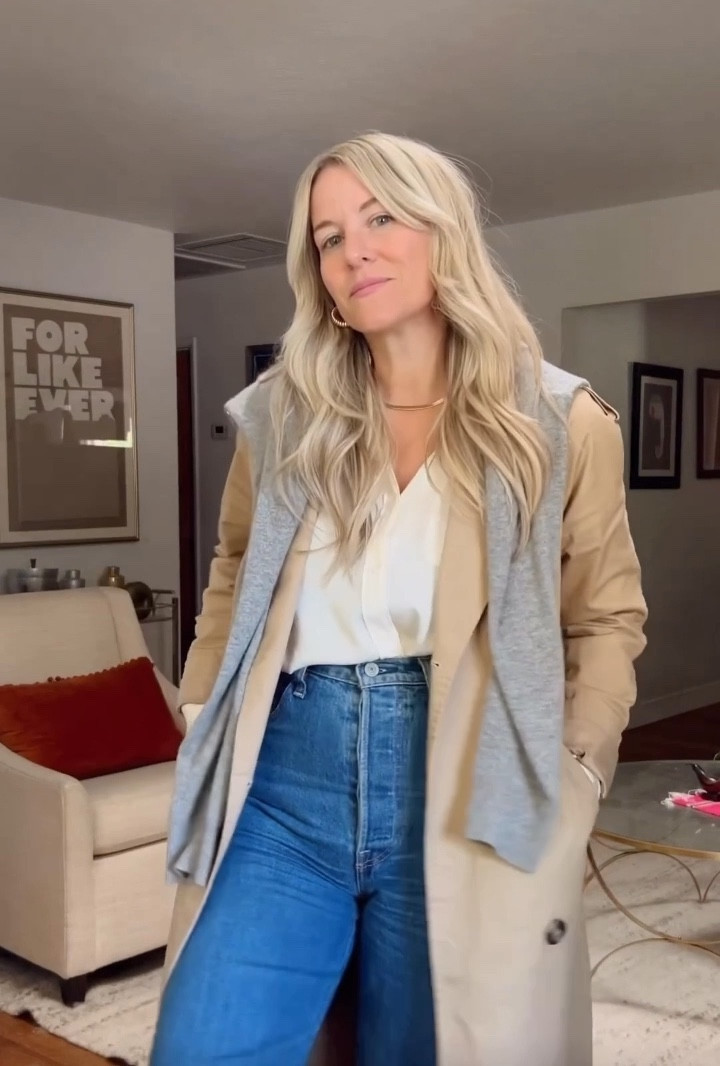 Autumn vibes = Layers and my & Other Stories trench-coat. This little grey cashmere sweater from Quince is an excellent layering piece. 

#LTKstyletip #LTKSeasonal
