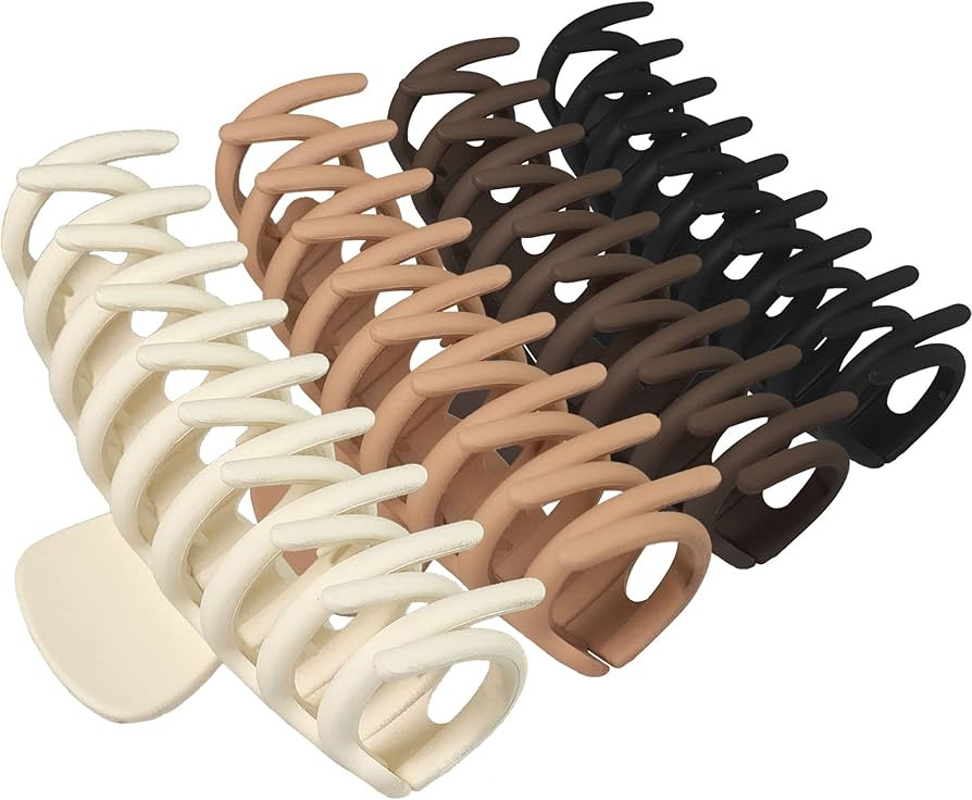 OWIIZI Large Claw Clips for Thick Hair, 4.3" Matte Big Hair Claw Clips Non-Slip Claw Hair Clips S... | Amazon (US)