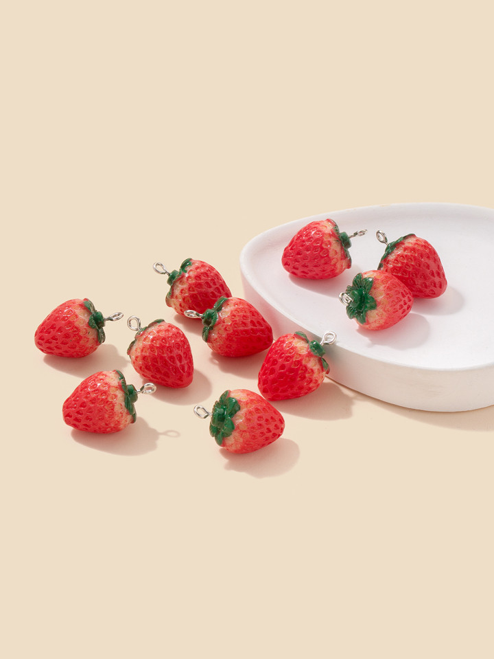 10pcs/pack Cute Strawberry Pendant Accessories Personality Fashion Earrings Necklaces Bracelets H... | SHEIN