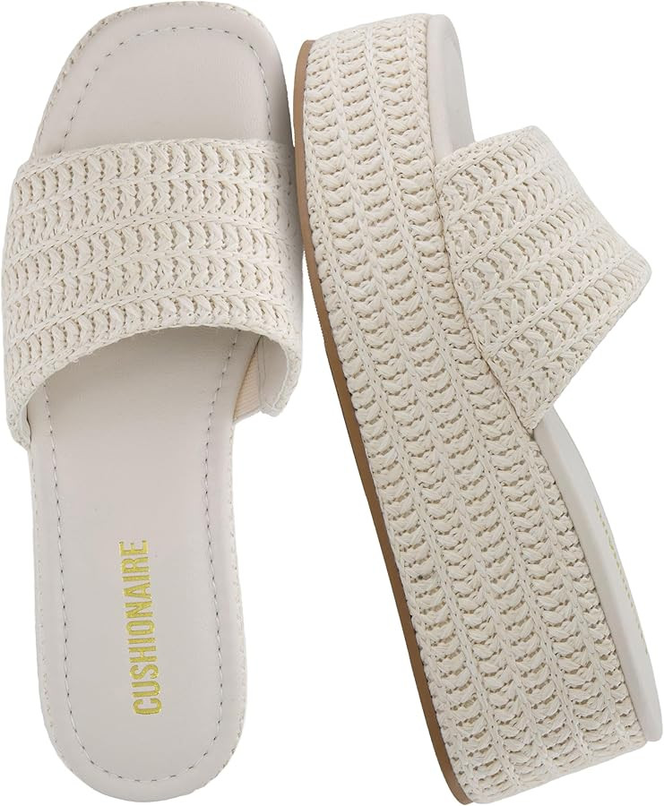 CUSHIONAIRE Carmen Platform Womens Sandals, Comfortable Slip On Espadrille Sandals for Women with... | Amazon (US)