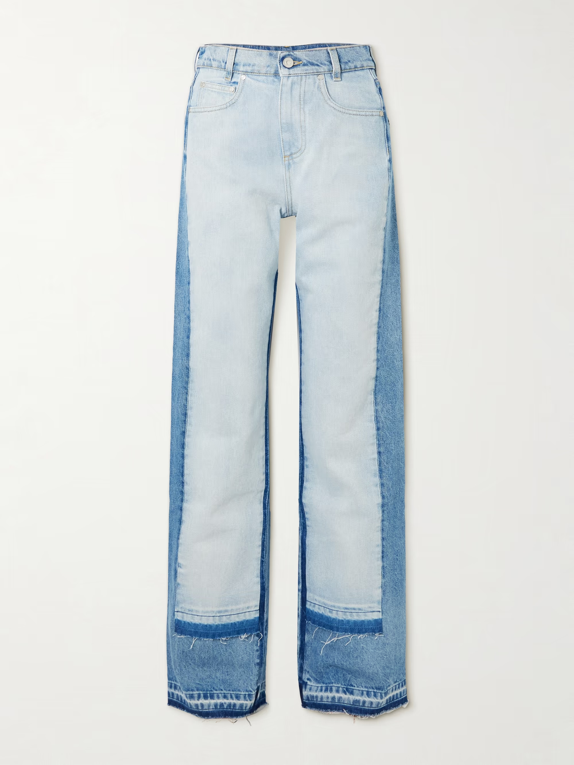 Paneled distressed mid-rise wide-leg jeans | NET-A-PORTER (US)