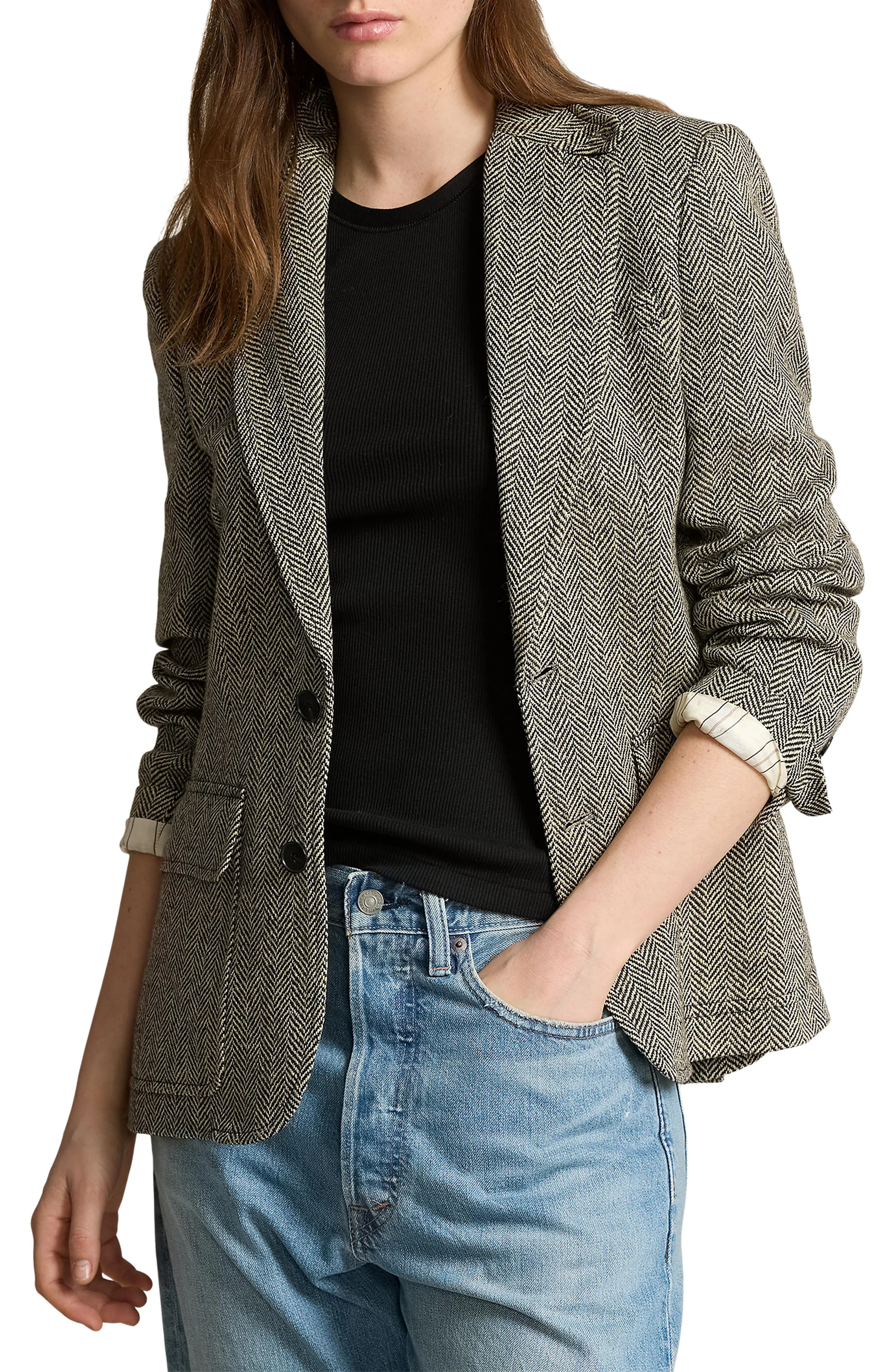 Polo Ralph Lauren Heritage Herringbone Blazer (Women) | Nordstrom | Nordstrom