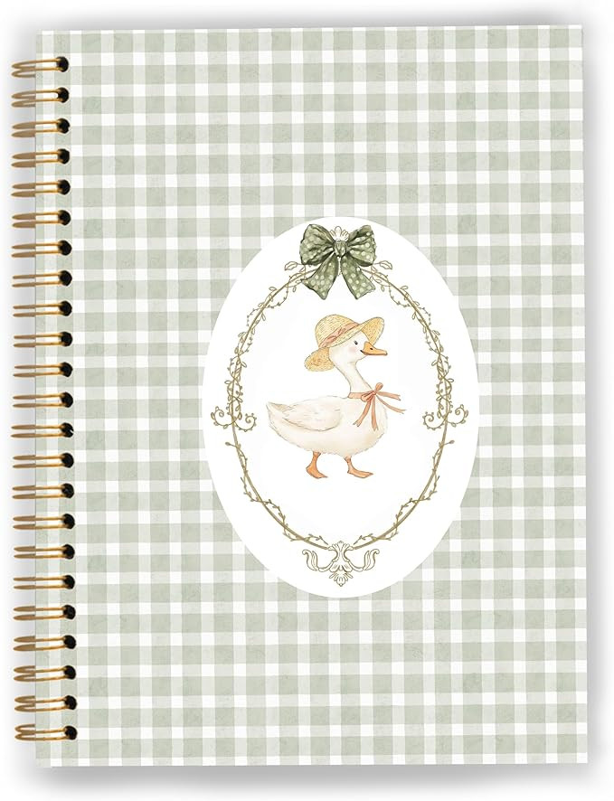 Sage Green Coquette Bow Goose Notebook, Goose Gifts, Preppy Aesthetic Journal for Women, Girly Of... | Amazon (US)