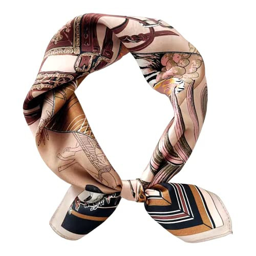ANDANTINO 100% Pure Mulberry Silk Scarf for Hair-27''x27''- Women Men Neck Scarves- Digital Printed Headscarf (Baby Pink) | Amazon (US)
