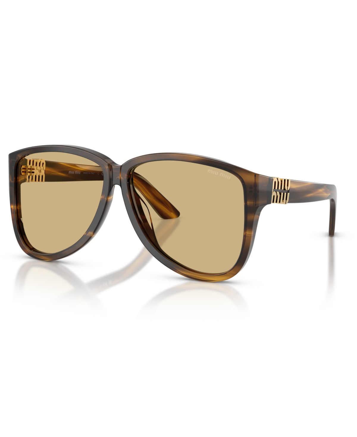 Miu Miu Women's Large Sunglasses, Mu A08S - Striped Loden | Macy's