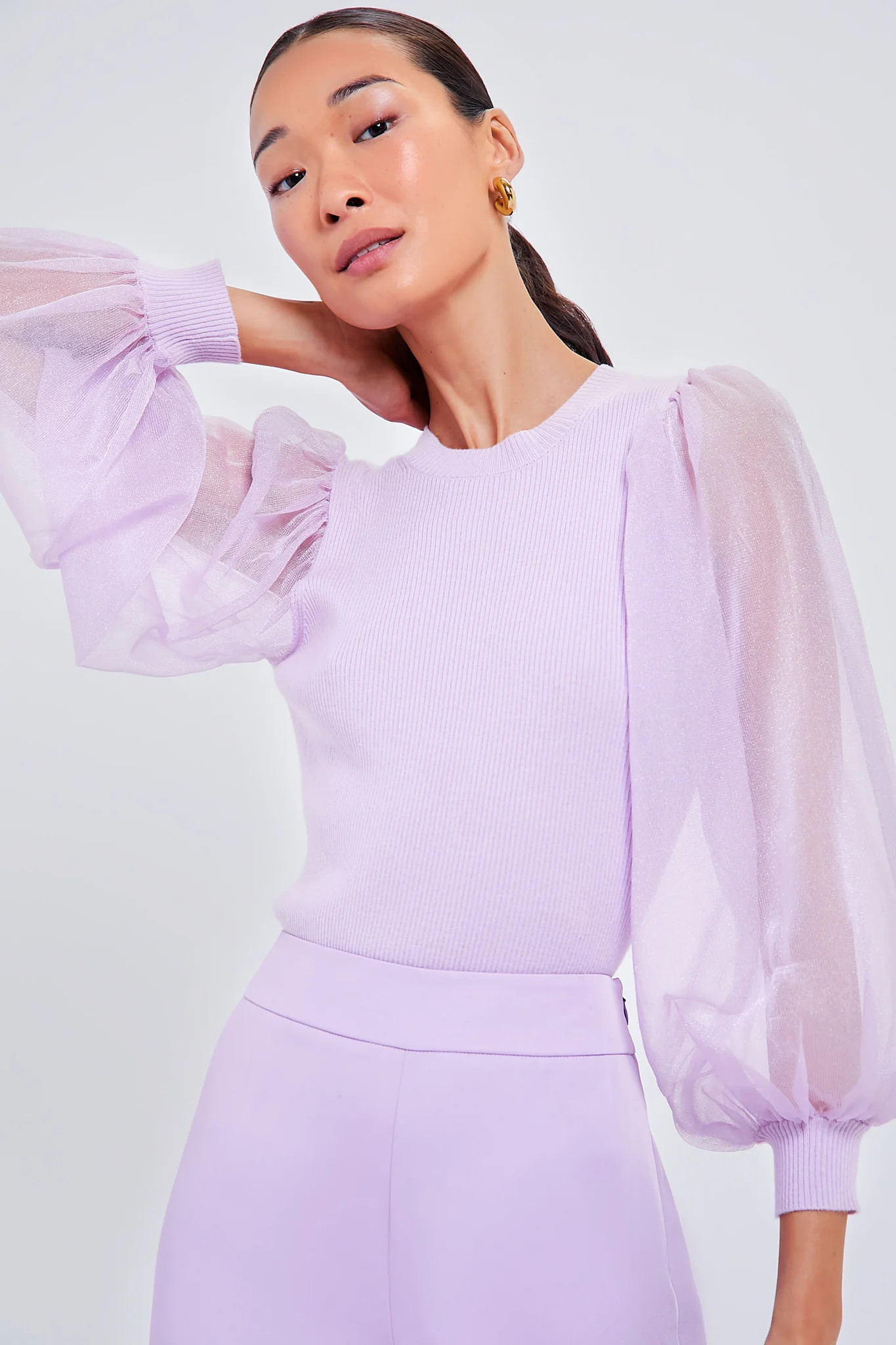 Lilac Knit Betsy Blouse | Tuckernuck (US)