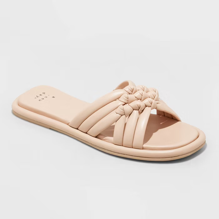 Women's Dulce Padded Knot Slide Sandals - A New Day™ Blush 8 | Target