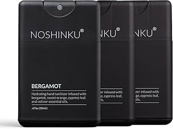 Noshinku - Refillable Hand Sanitizer Bergamot 3-Pack, Travel Size Spray with Hydrating Botanical ... | Amazon (US)