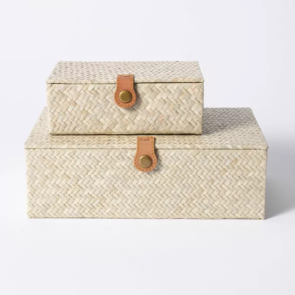 3.5" x 10" Pandan Zig-Zag Woven Box - Threshold™ designed with Studio McGee | Target
