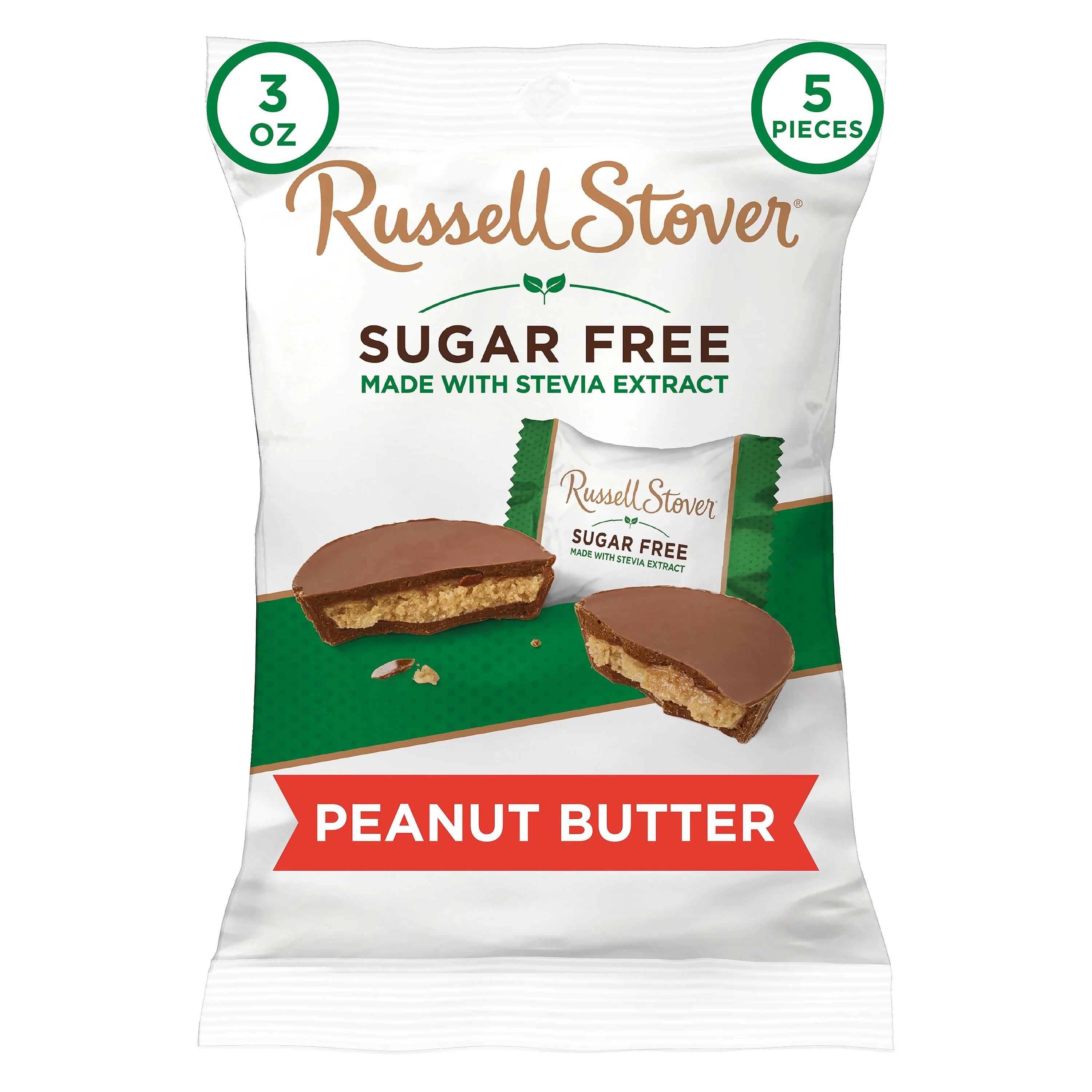 RUSSELL STOVER Sugar Free Peanut Butter Cup Chocolate Candy, 3 oz. bag (≈ 5 pieces) | Walmart (US)