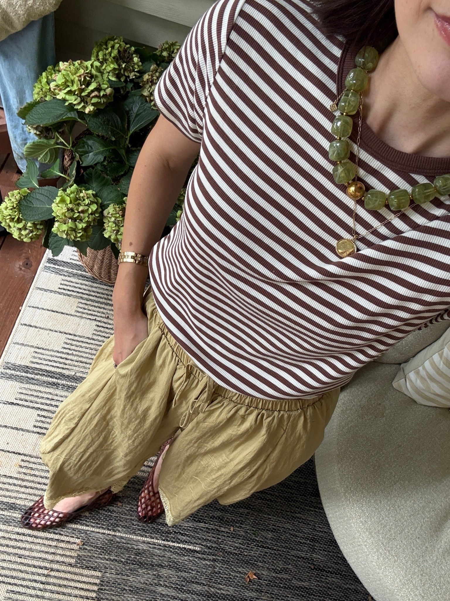 Wearing small in both tee and pants! 

Casual outfit // teacher outfit // striped shirt // green pants // summer to fall outfits // Hallie Ragan

#LTKgrwm #LTKootd #LTKSeasonal