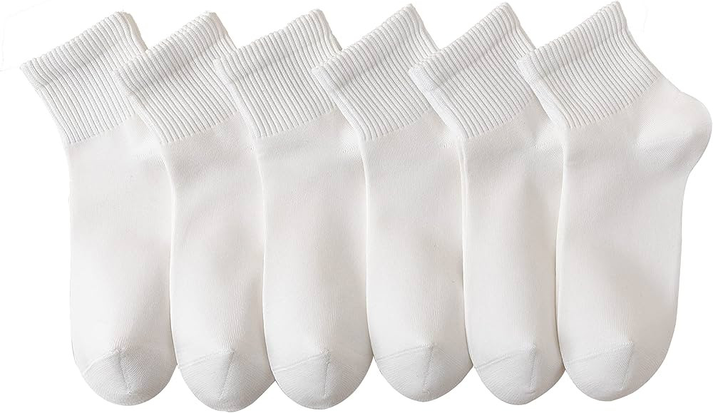 Womens Mini Crew Ankle Socks Pure Cotton Athletic Casual Socks for Women | Amazon (US)