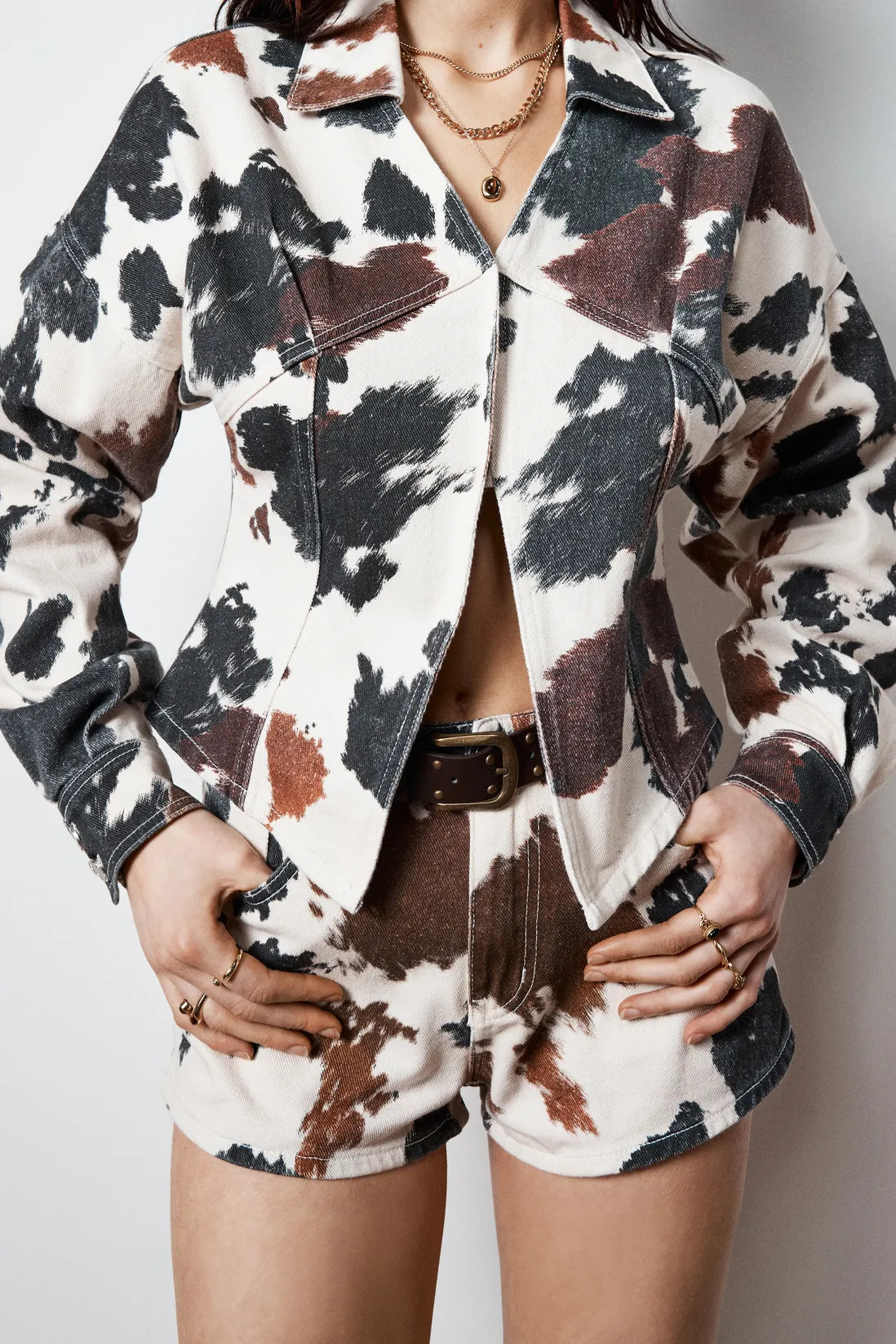 Shorts | Cow Print Denim Hotpant Short | NastyGal | Debenhams UK