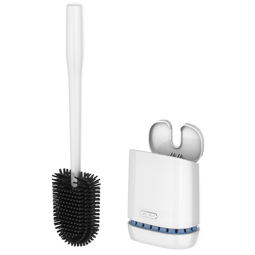 MR.SIGA Toilet Bowl Brush and Holder, Durable and Flexible Bristles, Wall Mounted Toilet Brush fo... | Amazon (US)