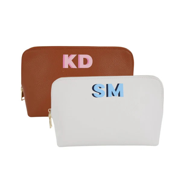 Shadow Monogram Vegan Leather Pouch | Sprinkled With Pink