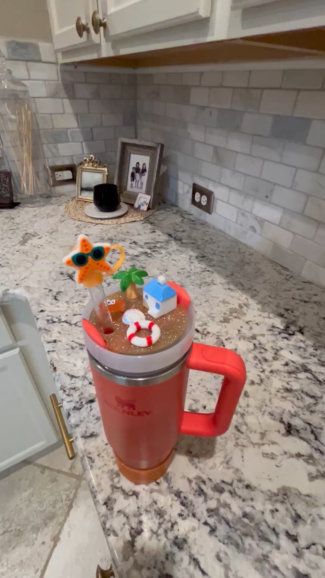 Need a quick and fun gift idea for a holiday or birthday party? These little cup toppers are adorable! As a teacher, my students love seeing this beach scene and others on my Stanley cup each day!!