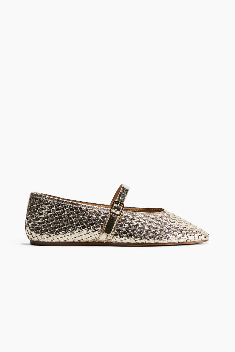 H & M - Braided Ballet Flats - Gold | H&M (US + CA)
