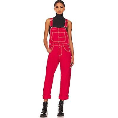 We The Free Ziggy Denim Overalls Heart Eyes Red XS  | eBay | eBay US