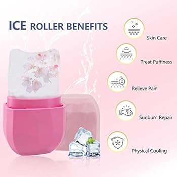 Ice Face Roller, Ice Roller for Face and Eye, Ice Mold for Face,V-Shaped Design, Food-Grade Leak-... | Amazon (US)