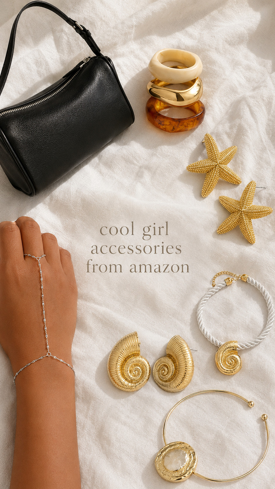 cool girl accessories from amazon 🤍✨ these finds instantly make any outfit look more put together — obsessed with the statement jewelry, black shoulder bag, beachy gold earrings, chunky rings, and vacation-ready accessories. perfect for summer outfits, coffee runs, beach trips, going out looks, and everyday styling when you want that effortless cool girl vibe. comment “accessories” and i’ll send the links 🫶

#amazonfinds #amazonaccessories #amazonfashion #amazonfavorites #coolgirlaesthetic #cleangirlaesthetic #jewelryfinds #goldjewelry #statementjewelry #amazonmusthaves #ltkfinds #summeraccessories #vacationaccessories #collegegirlstyle #affordablefashion
 

 #LTKgrwm #LTKootd #LTKBeauty
