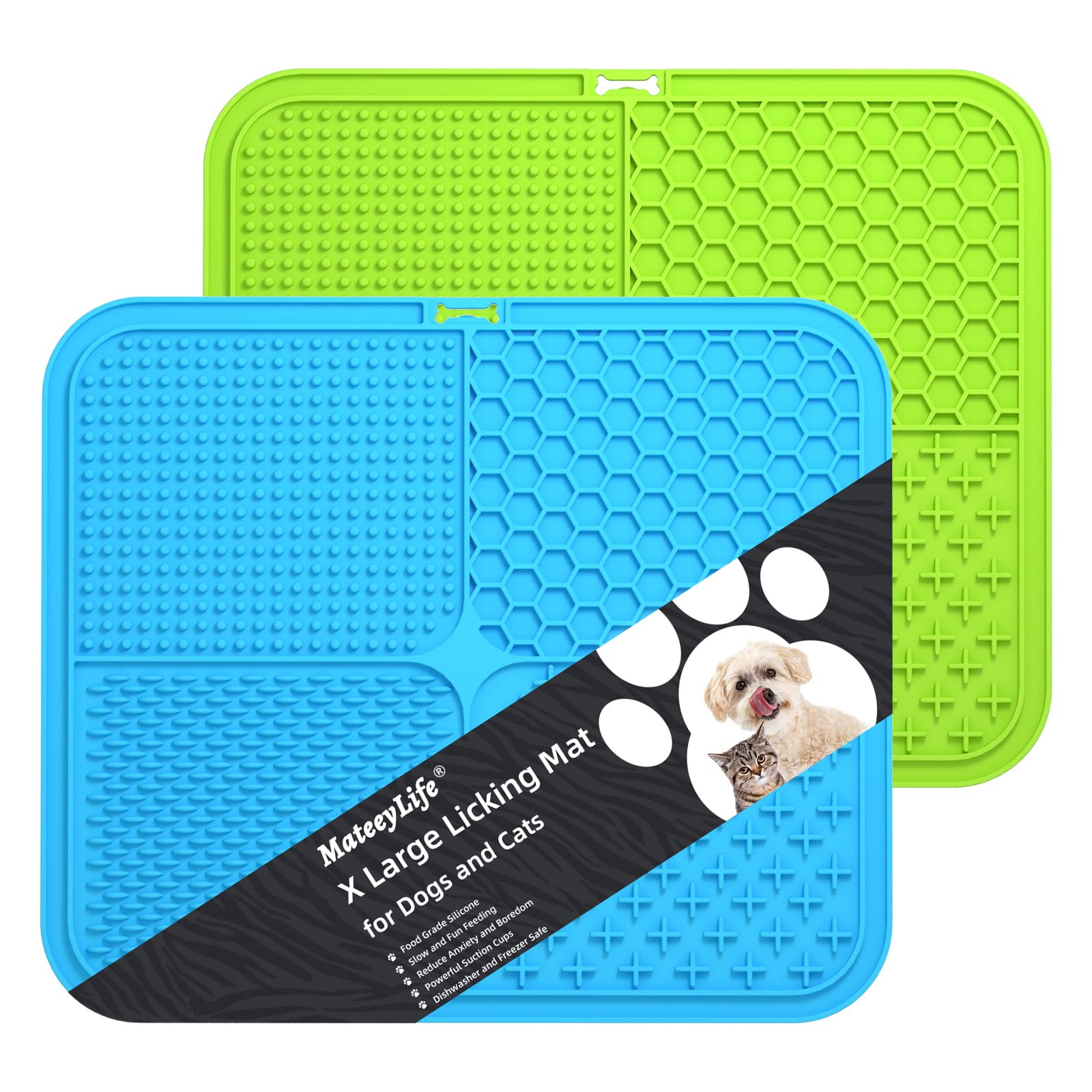MateeyLife Lick Mat for Dogs X Large, 12''×10'' Lick Pat with Suction Cups for Large Dogs, Dog F... | Amazon (US)