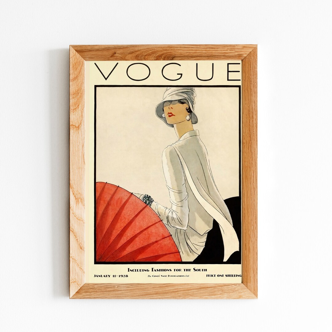 Vintage Vogue Fashion Poster January 1928 Edition, Iconic Art Deco Style, Elegant Wall Art, Class... | Etsy (US)