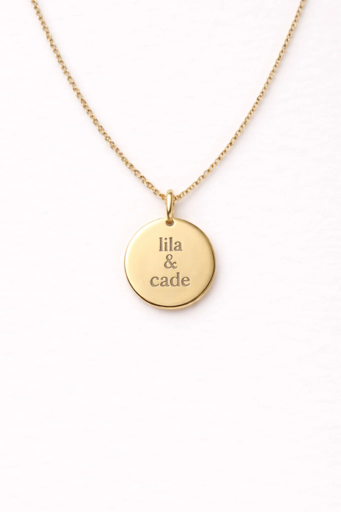 Engraved Circle Charm Necklace | Caden Lane