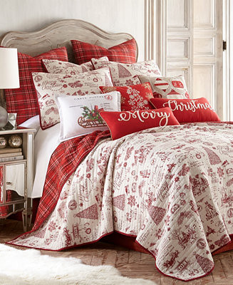 Yuletide Toile 3-Pc. Quilt Set, King | Macy's