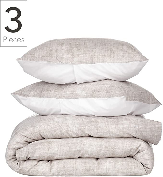 Nate Home by Nate Berkus 200 Thread Count Distressed Print 3-Piece Duvet Cover Set from mDesign -... | Amazon (US)